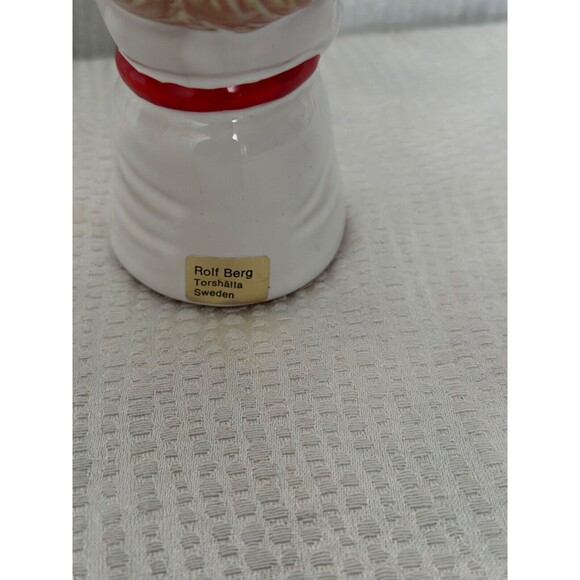 Rolf Berg Pottery, Swedish Girl/ figurine,  wearing Lucia Costume , 5.25” x 2” - Picture 4 of 6